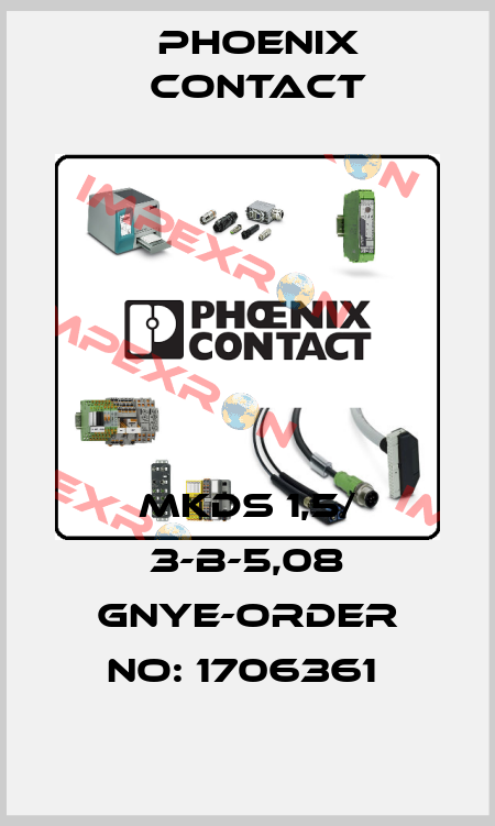 MKDS 1,5/ 3-B-5,08 GNYE-ORDER NO: 1706361  Phoenix Contact