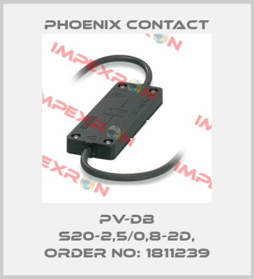 PV-DB S20-2,5/0,8-2D, ORDER NO: 1811239 Phoenix Contact