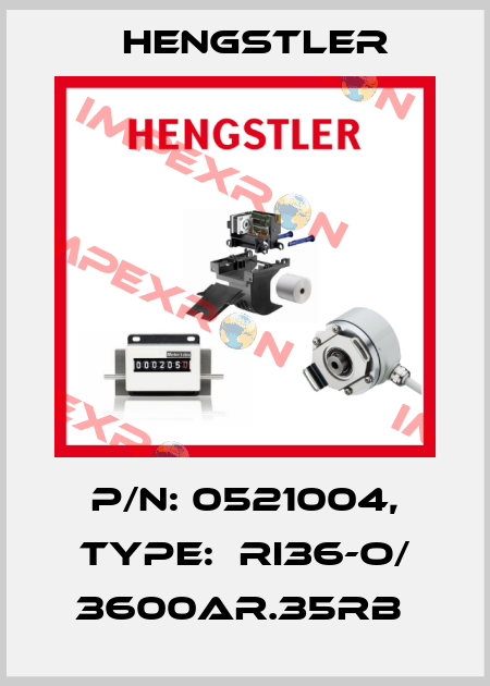 P/N: 0521004, Type:  RI36-O/ 3600AR.35RB  Hengstler