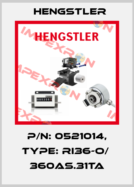 p/n: 0521014, Type: RI36-O/  360AS.31TA Hengstler