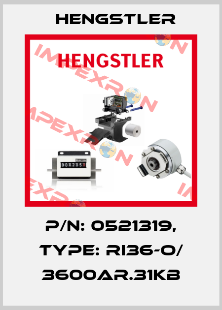 p/n: 0521319, Type: RI36-O/ 3600AR.31KB Hengstler