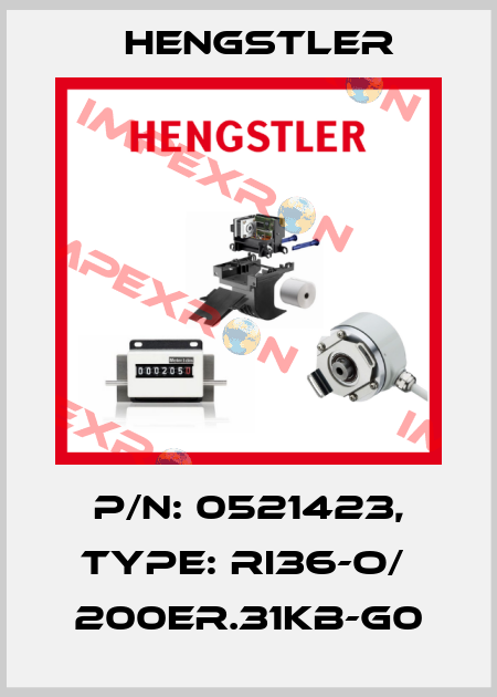 p/n: 0521423, Type: RI36-O/  200ER.31KB-G0 Hengstler