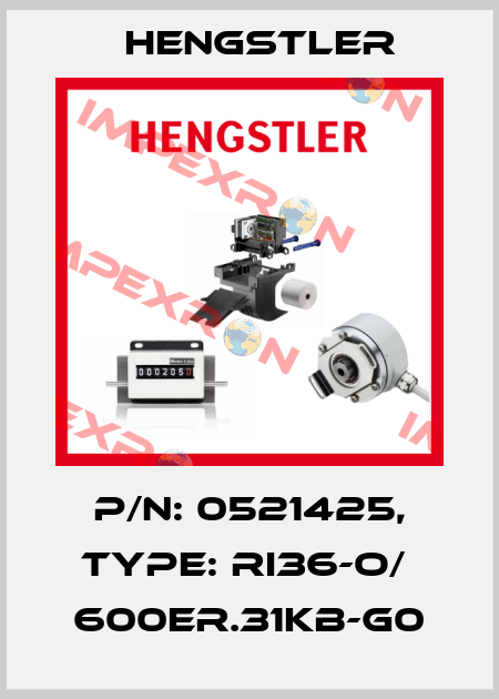 p/n: 0521425, Type: RI36-O/  600ER.31KB-G0 Hengstler