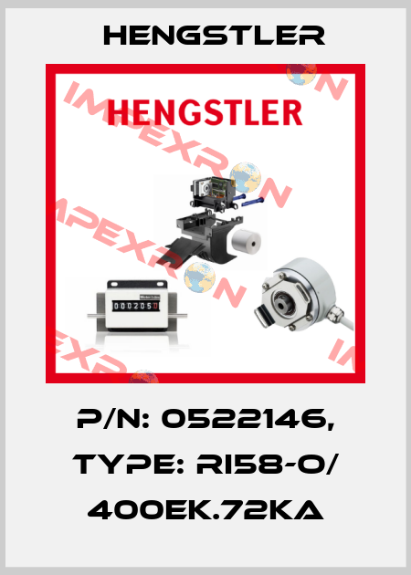p/n: 0522146, Type: RI58-O/ 400EK.72KA Hengstler