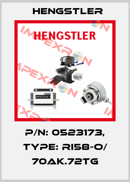 p/n: 0523173, Type: RI58-O/ 70AK.72TG Hengstler
