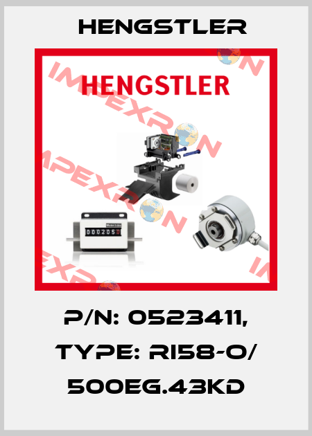 p/n: 0523411, Type: RI58-O/ 500EG.43KD Hengstler