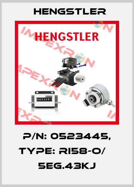 p/n: 0523445, Type: RI58-O/    5EG.43KJ Hengstler