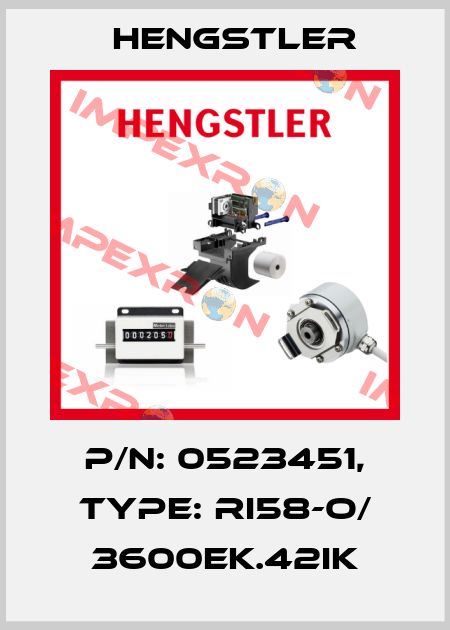 p/n: 0523451, Type: RI58-O/ 3600EK.42IK Hengstler