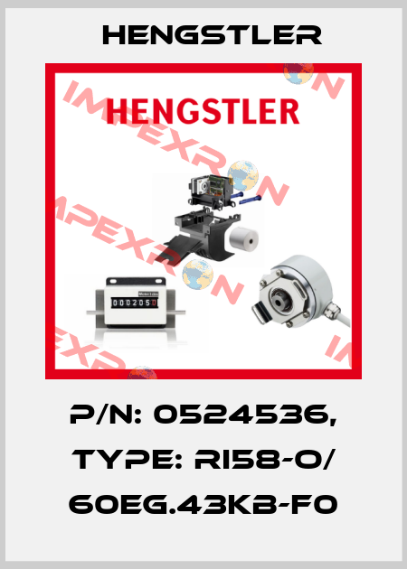 p/n: 0524536, Type: RI58-O/ 60EG.43KB-F0 Hengstler