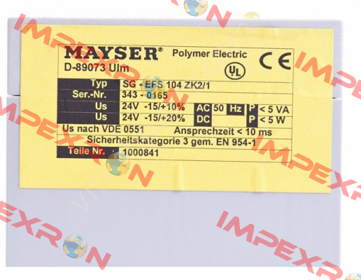 SG-EFS 104 ZK2/1 24V DC 1.2 k0hm  Mayser