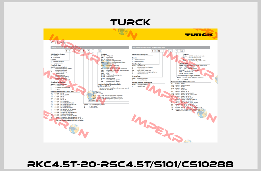 RKC4.5T-20-RSC4.5T/S101/CS10288 Turck
