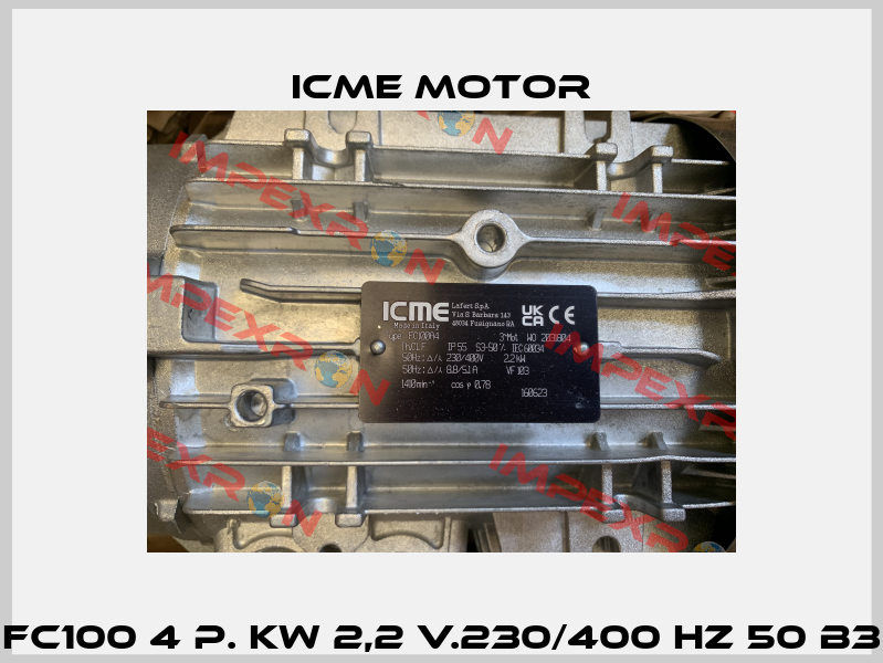 FC100 4 P. Kw 2,2 V.230/400 Hz 50 B3 Icme Motor