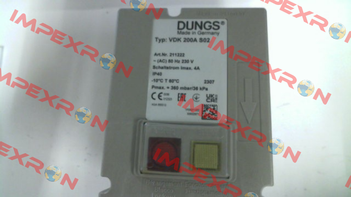 P/N: 211222, Type: VDK 200A S02 Dungs